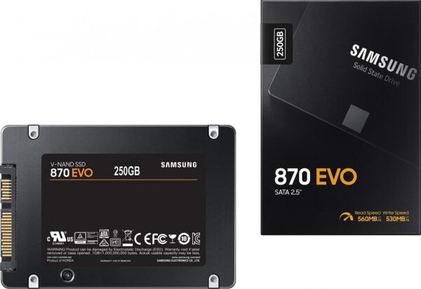 SAMSUNG 870 EVO 250GB 2.5 Inch SATA III Internal SSD (MZ-77E250B/AM)
